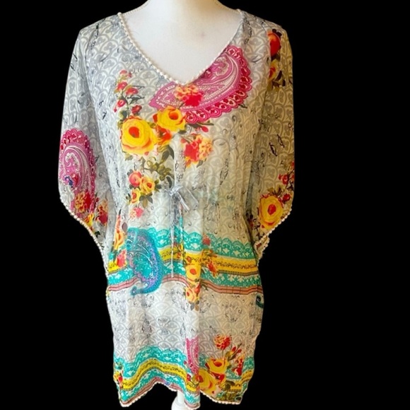 Mushbaby Sienna Rose Large swimsuit cover up. Good condition drawstring waist - Picture 1 of 10